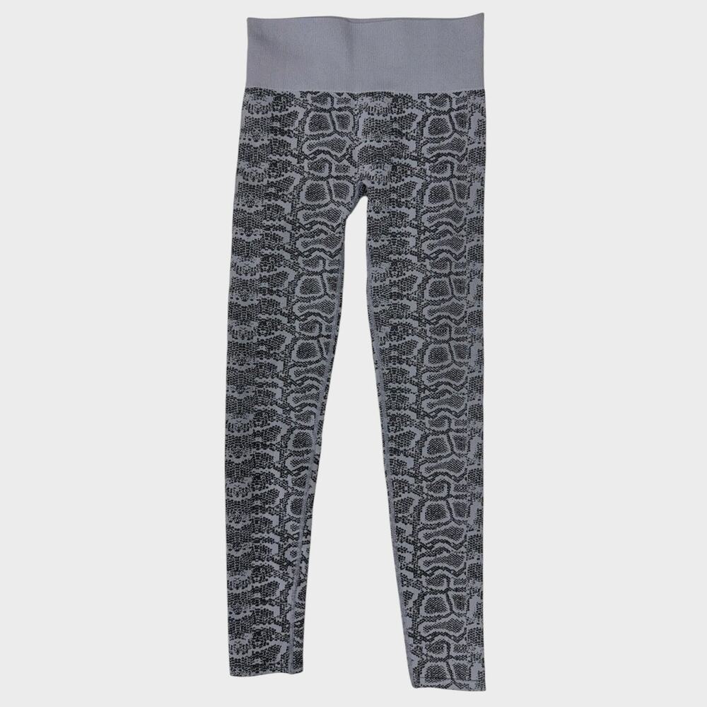 RYKA Large Gray Patterned Leggings Nylon Polyester Spandex